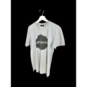 Vintage 90's Arctic Monkeys Tshirt Med Grey Distressed Bang Bang Indie Band Y2K